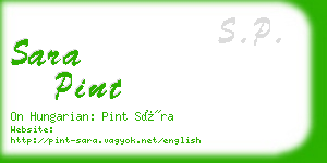 sara pint business card